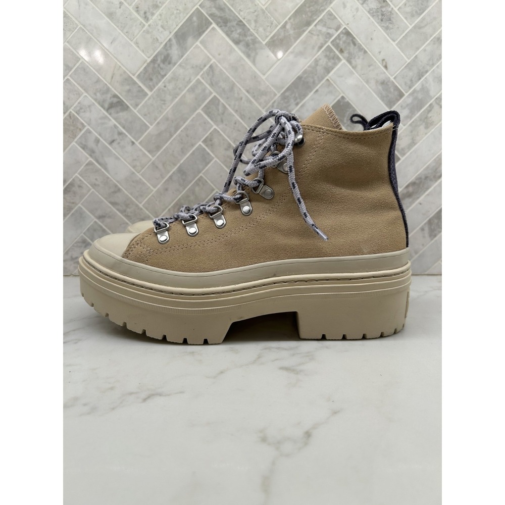 Converse Chuck Taylor All Star Lugged Heel Suede Tan Womens 7‎ High Top Platform